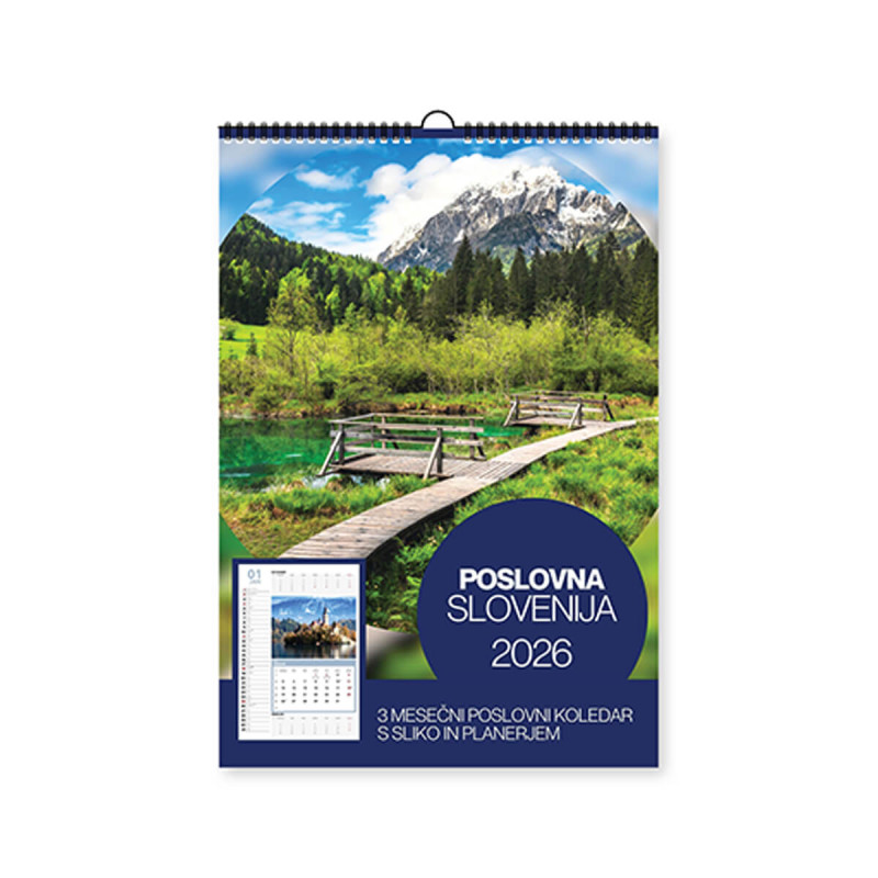 Stenski koledar, Poslovna Slovenija, 2026, 201228, 33 x 54