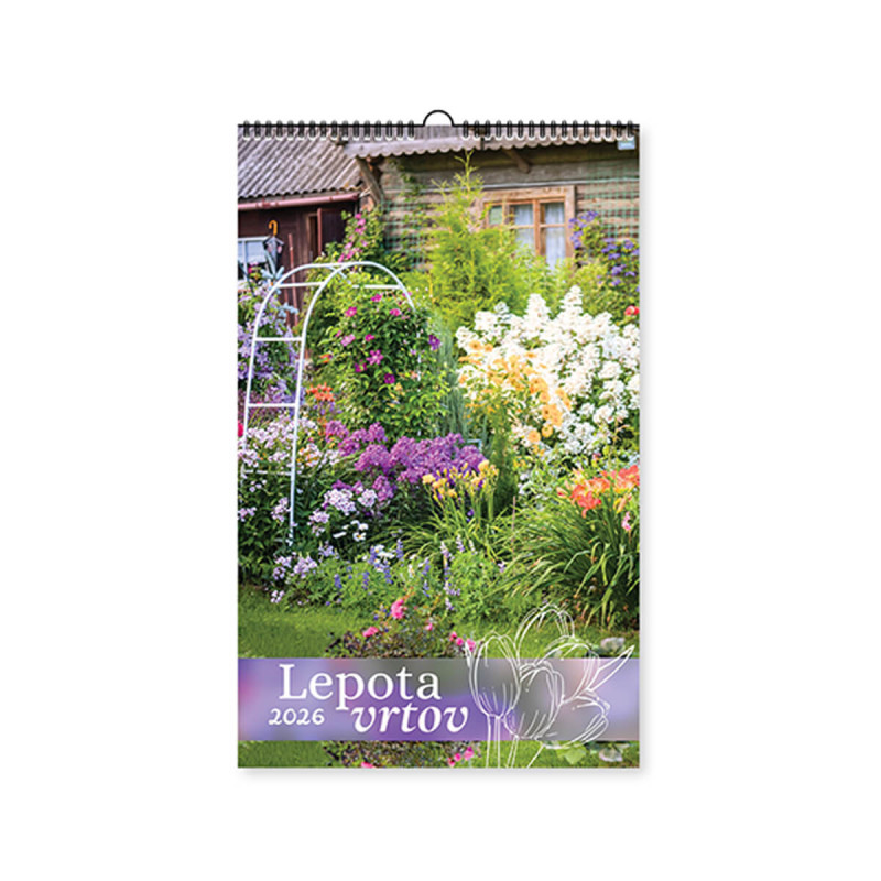Stenski koledar, Lepota vrtov, 2026, 202004, 33 x 54