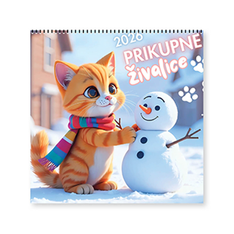 Stenski koledar, Prikupne živalce, 2026, 201275, 30 x 33/66