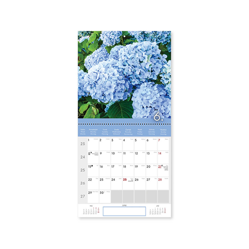 Stenski koledar, Cvetje, 2026, 201208, 30 x 36/66