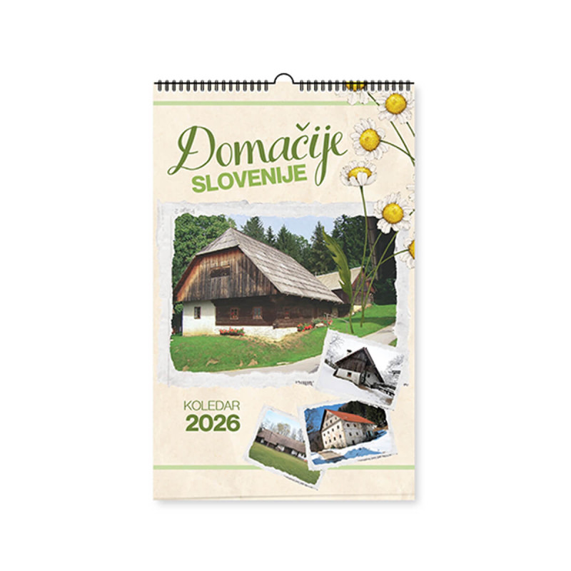 Stenski koledar, Domačije Slovenije, 2026, 202231, 33 x 54