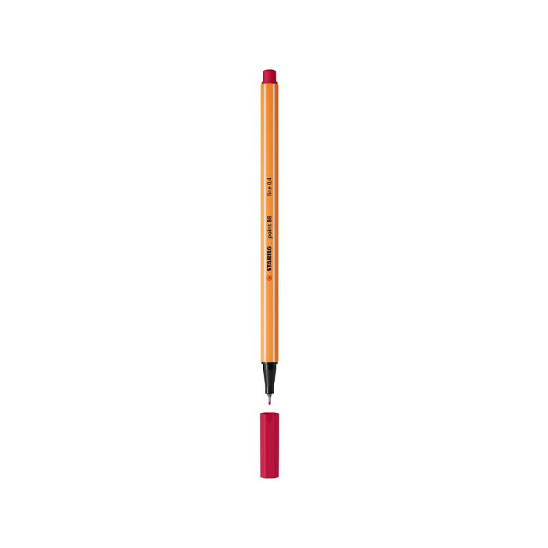 Flomaster, Stabilo, Point, 0,4 mm, bordo rdeč