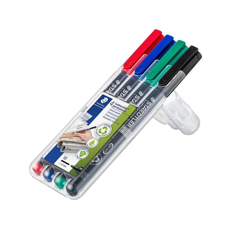 Permanentni flomaster Lumocolor 317 WP4, set 4 različnih barv