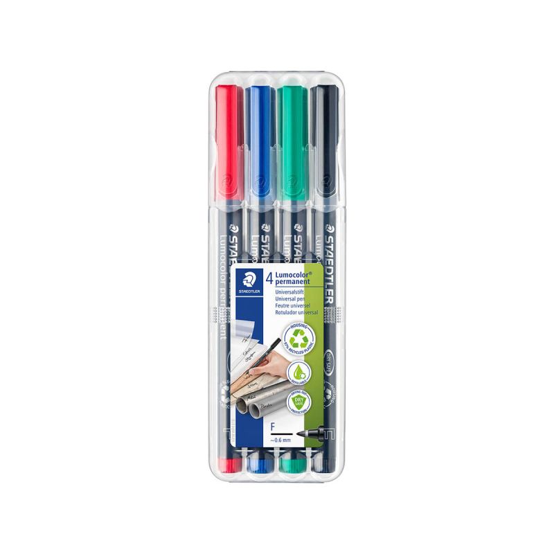 Permanentni flomaster Lumocolor 318 WP4, set 4 različnih barv