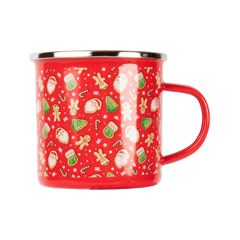 Skodelica retro, emajl, z božičnim motivom, 3,5 dl.