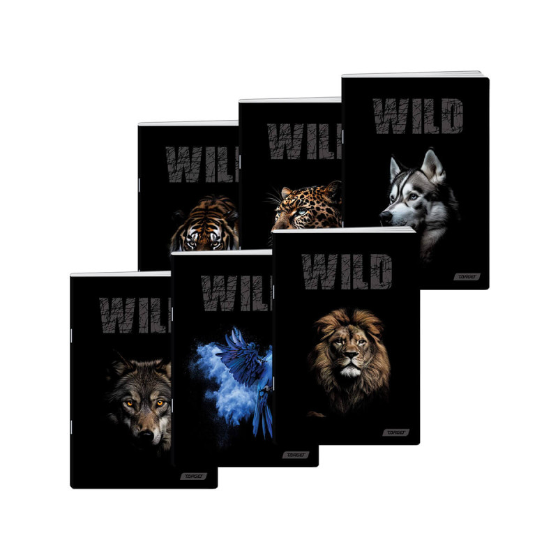 Zvezek, Target, A4, 80-listni, črtni, različni motivi Animal Wild