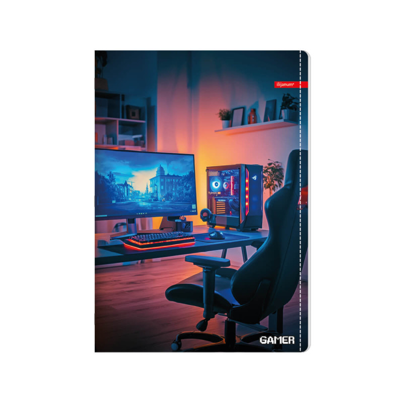Zvezek A4 52 listni črtan Gamer, sortirani motivi