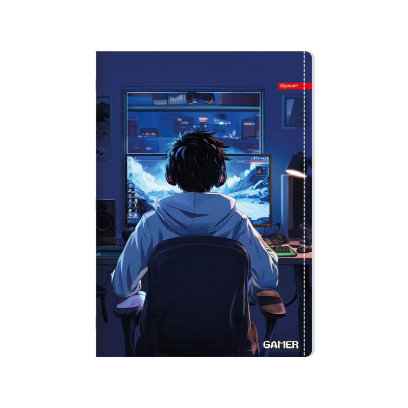 Zvezek A4 52 listni črtan Gamer, sortirani motivi