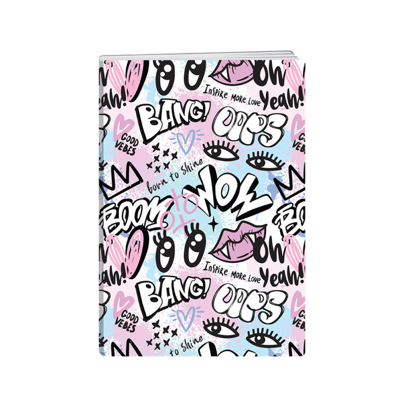 Zvezek A4, 52 listni, karo 5mm, Grafiti, New Design, 