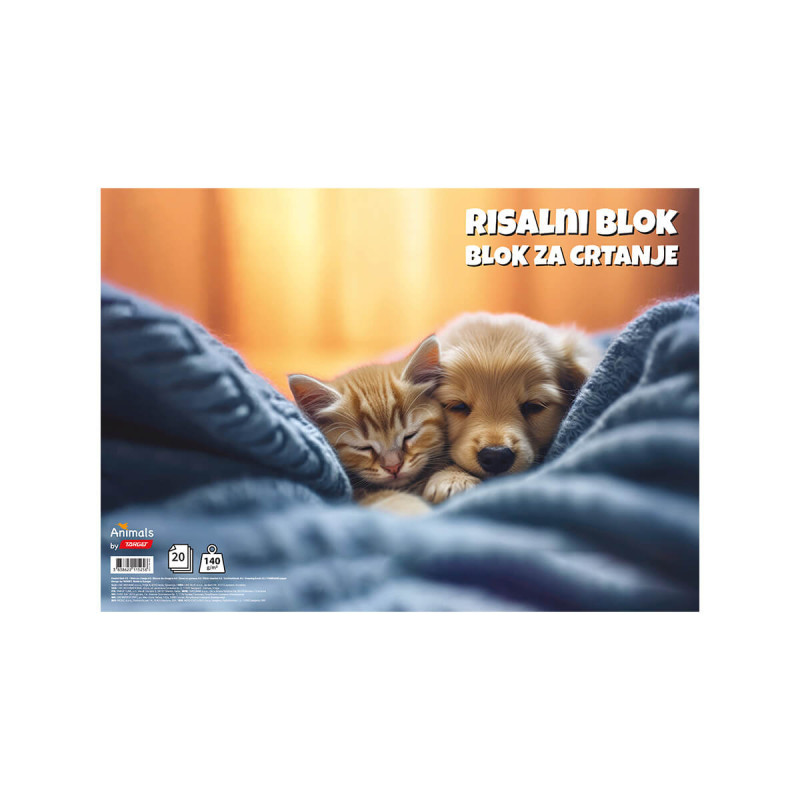 Risalni blok, Target, A3, 20-listni, različna motiva Animal