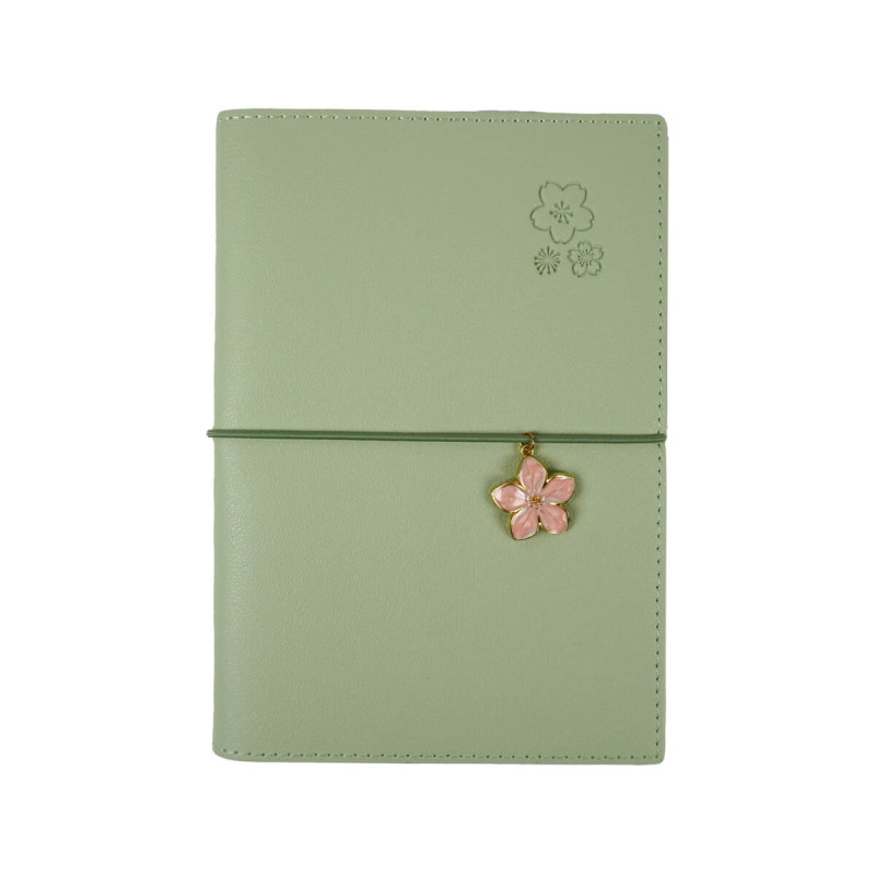 Blok, Victoria s Journals, Elastic, 13 x 18 cm, zelen