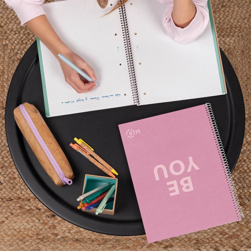 Špiralni zvezek, Miquelrius, A4, 80-listni, črtani, Be Eco, Pink