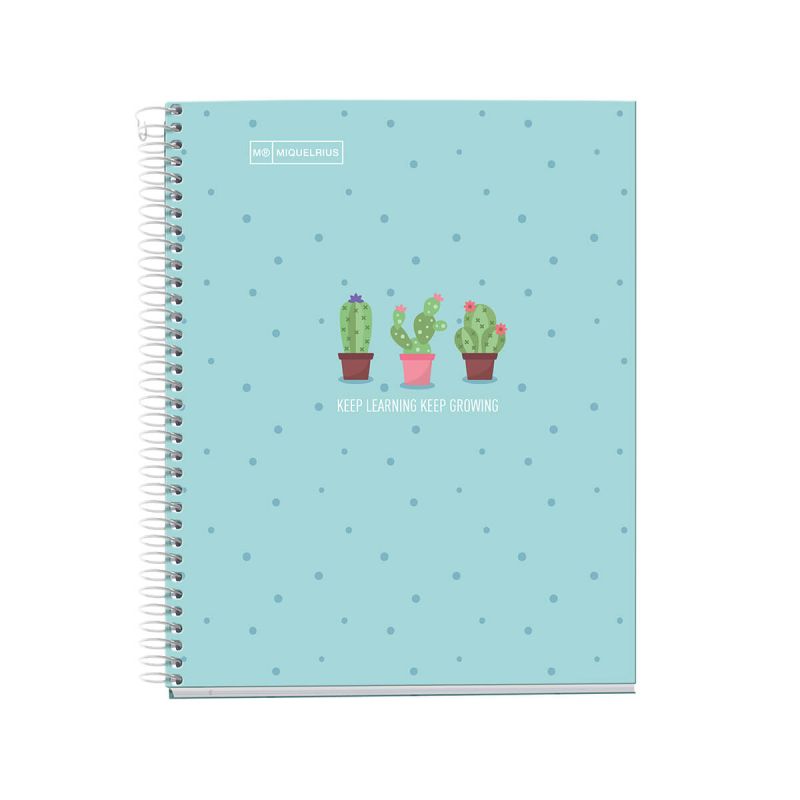 Špiralni zvezek, MiquelRius, A5, 80-listni, črtani, Cactus, mint
