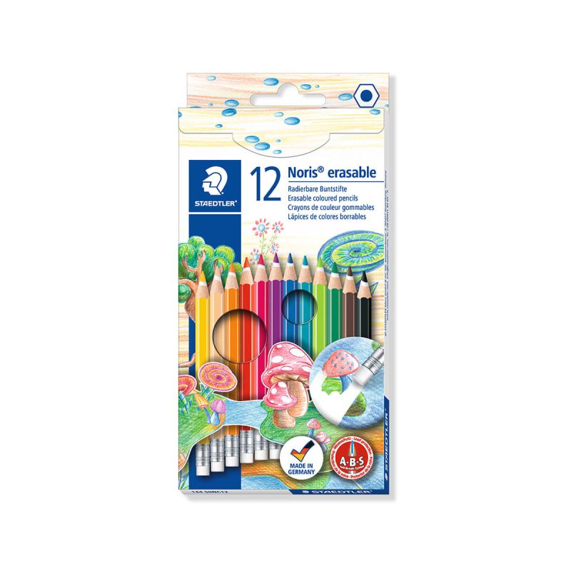 Barvice z radirko, Staedtler, Noris, 12 kos