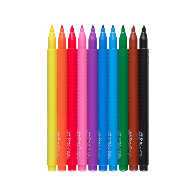 Flomastri, Faber Castell, Grip, 10 kos, v kartonski embalaži
