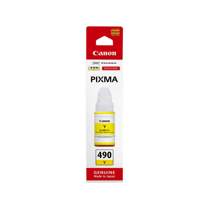 Črnilo Canon GI-490Y, rumena, ident 0666C001AA, za inkjet tiskalnik G1400, G2400, G3400, vsebina 70
