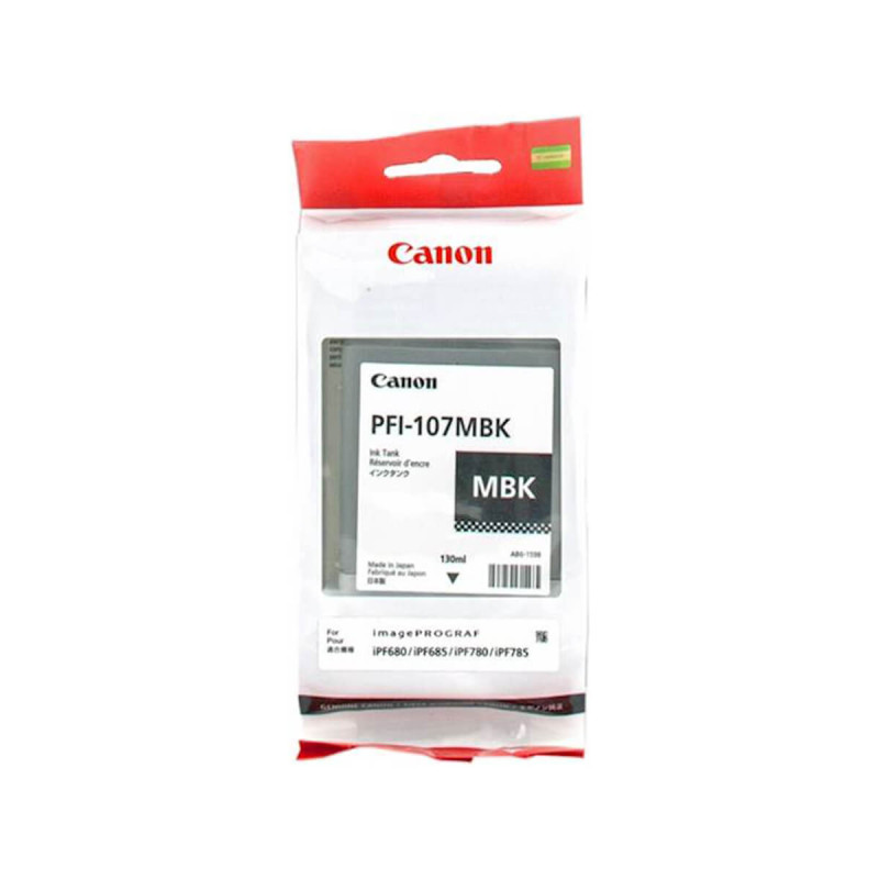 Črnilo Canon PFI-107 MBK, matt črna, ident 6704B001AA, za risalnike IPF670/ 680/ 685/ 770/ 780/ 785,