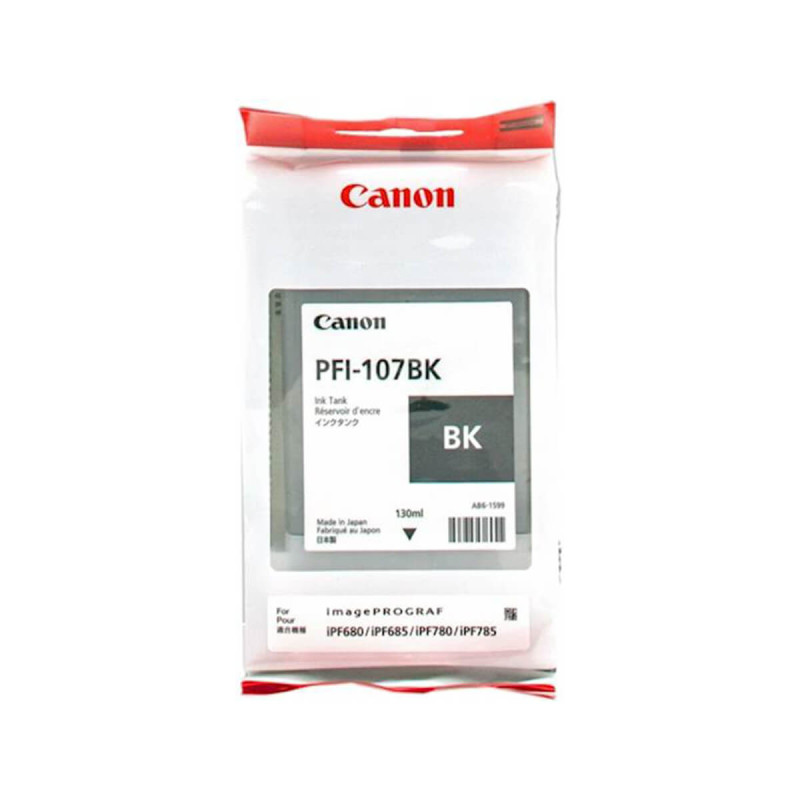 Črnilo Canon PFI-107 BK, črna, ident 6705B001AA, za risalnike IPF670/ 680/ 685/ 770/ 780/ 785, vsebi