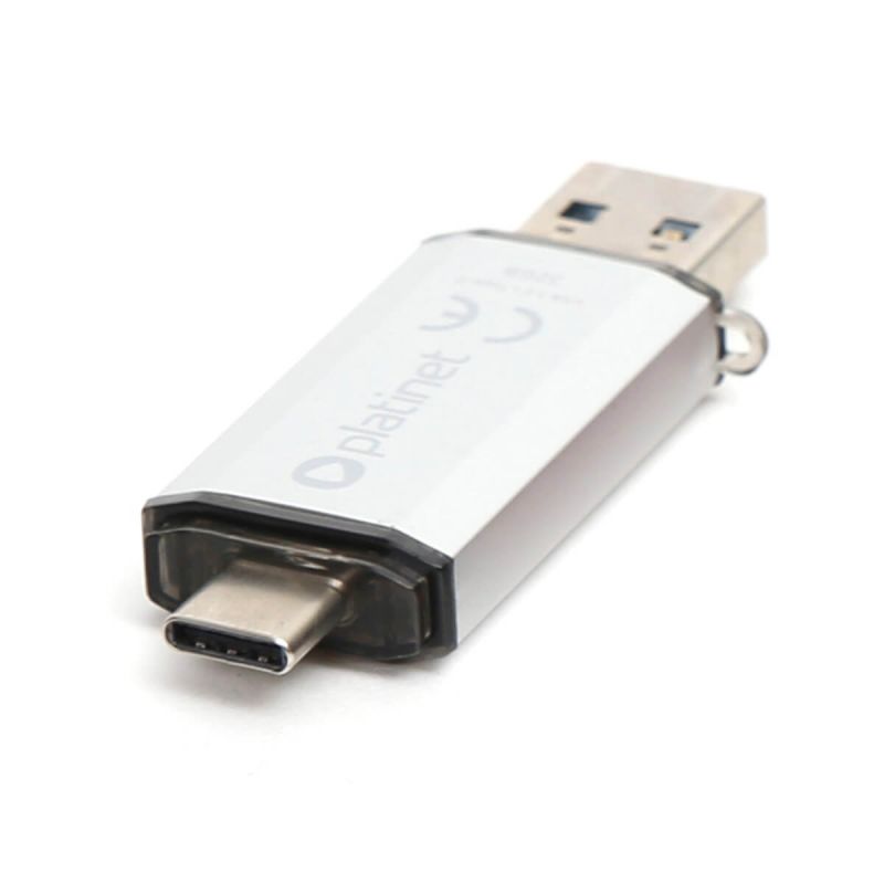 USB ključ, Platinet, 32 GB in priklop type C, srebrn