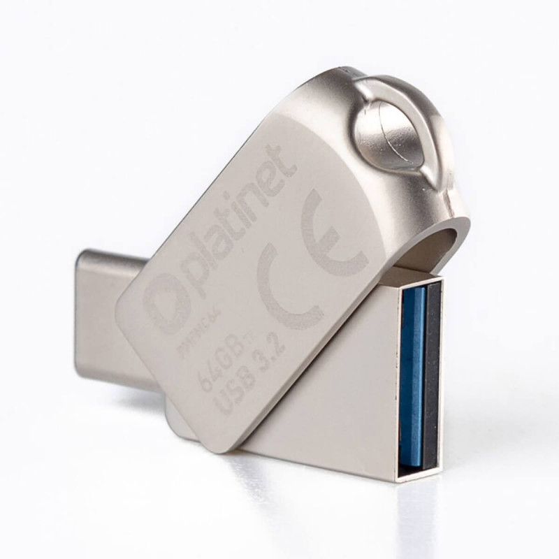 USB KLJUČ PLATINET  64GB, vmesnik 3.2, metal waterproof, PMFMC64