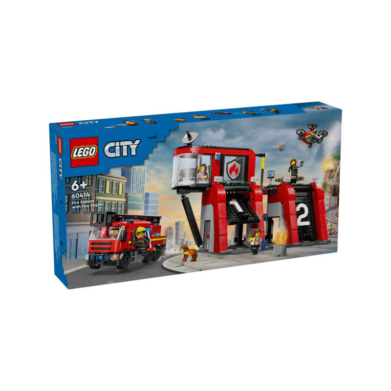 LEGO City 60414 Gasilska postaja z gasilskim vozilom