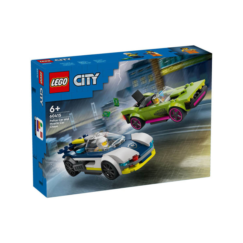 LEGO City 60415 Policijski avtomobil in avto z močnim motorjem