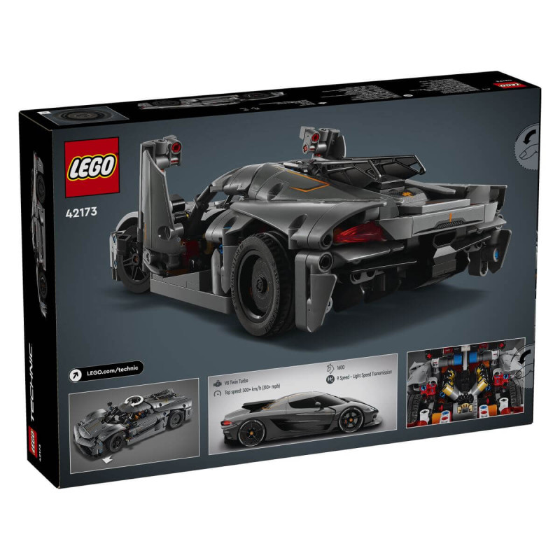 LEGO Technic 42173 Koenigsegg Jesko Absolut, siv hiperavtomobil