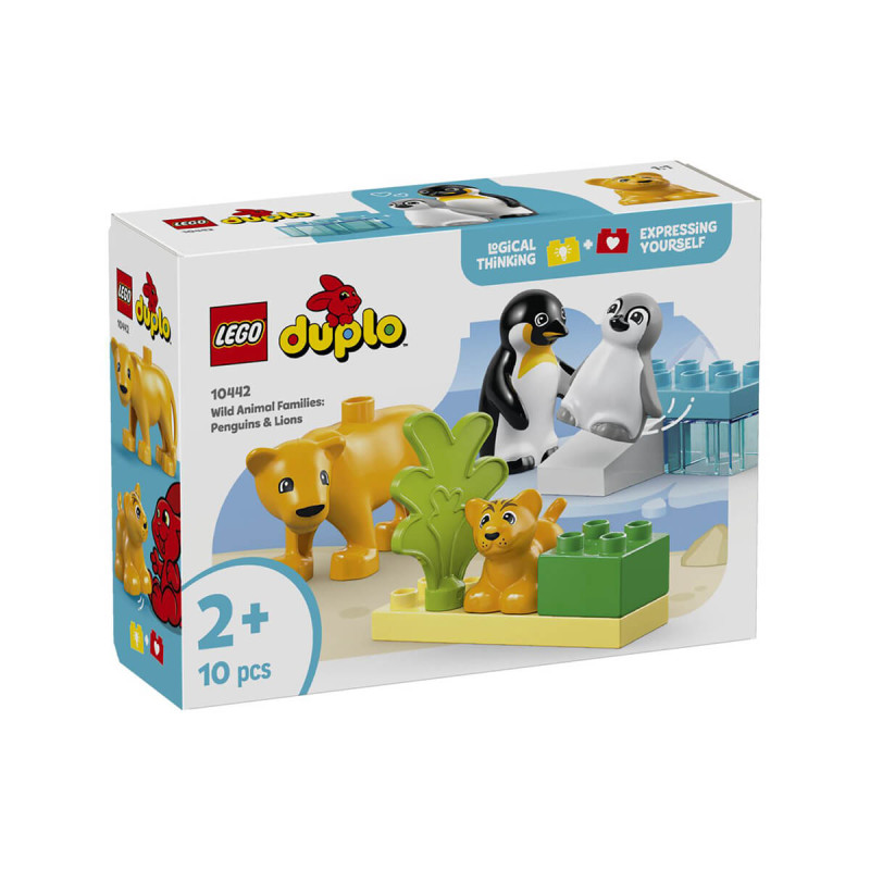 LEGO  Duplo Town 10442 Družine divjih živali  pingvini in levi