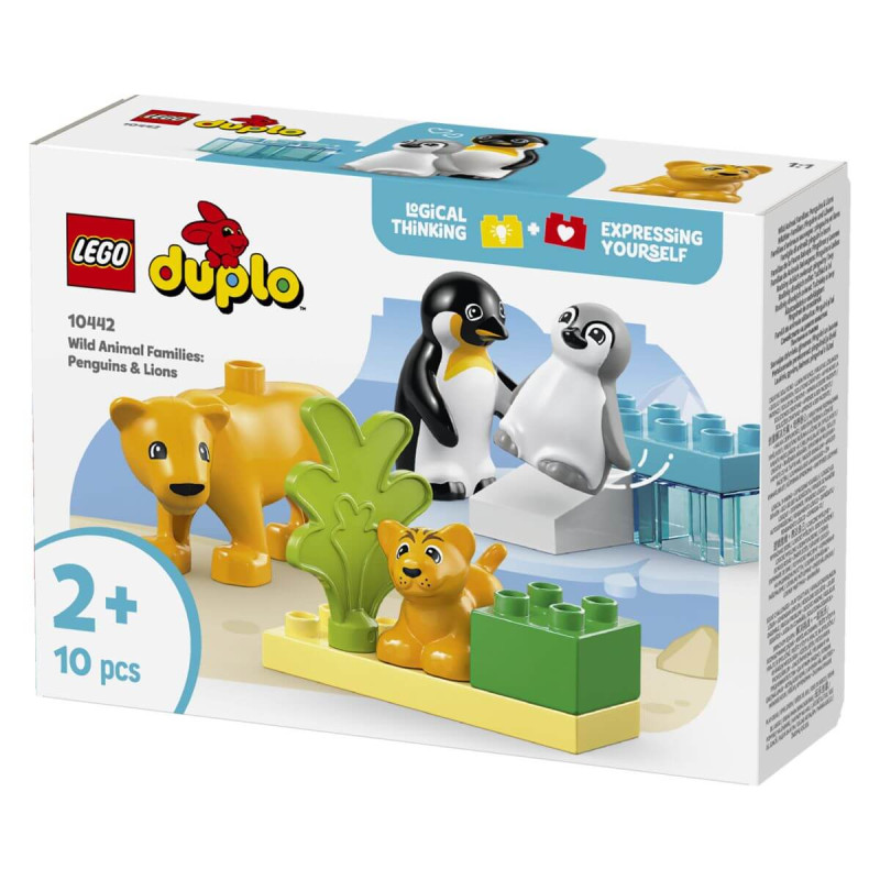 LEGO  Duplo Town 10442 Družine divjih živali  pingvini in levi