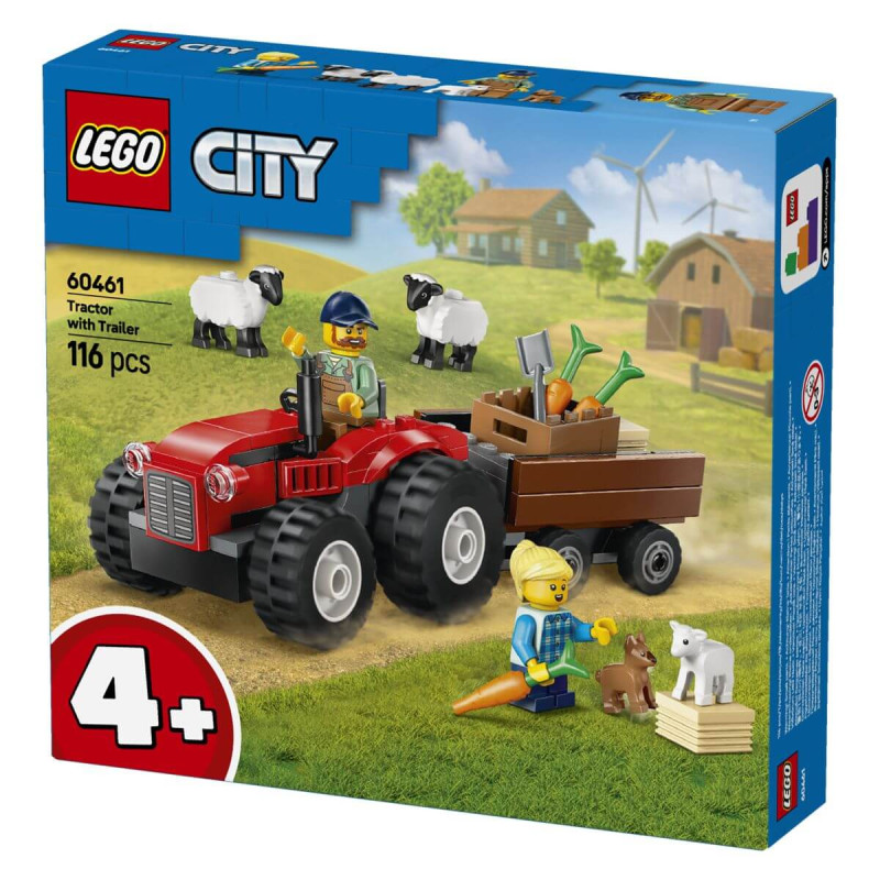 LEGO  City 60461 Rdeči kmetijski traktor s prikolico in ovčka