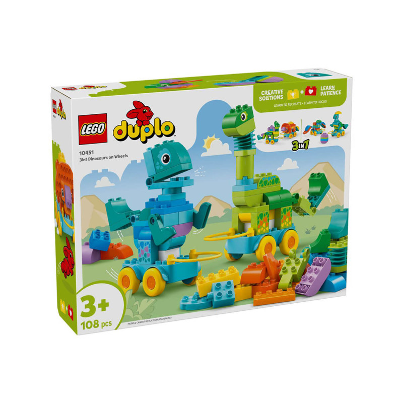 LEGO   Duplo Town 10451 3in1 Dinosaurs on Wheels