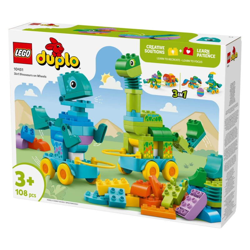 LEGO   Duplo Town 10451 3in1 Dinosaurs on Wheels