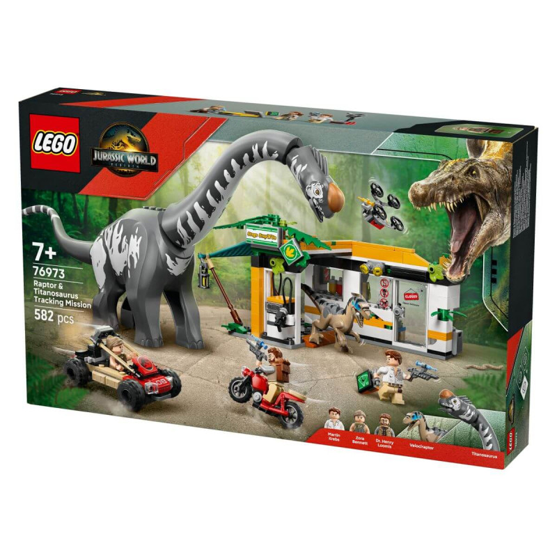 LEGO   Jurassic World 76973 Zasledovanje raptorja in titanozavra