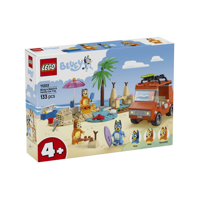 LEGO  Bluey 11202 Blueyjina plaža in izlet z družinskim avtomobilom