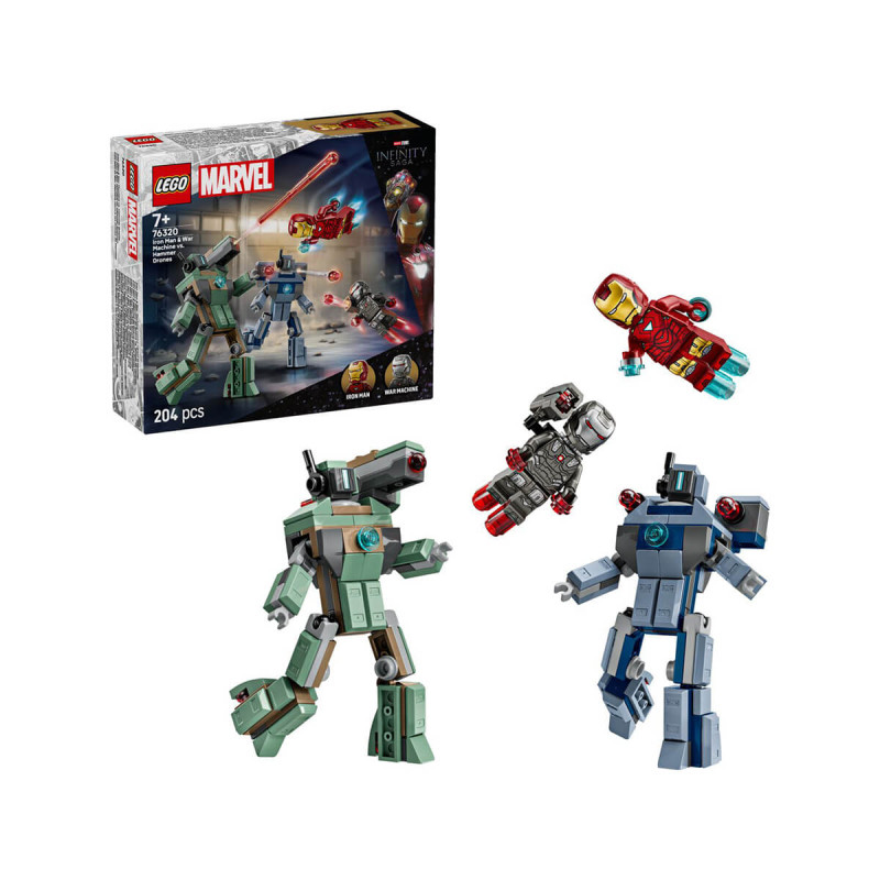 LEGO  Super Heroes 76320 Iron Man in War Machine proti dronom Hammer