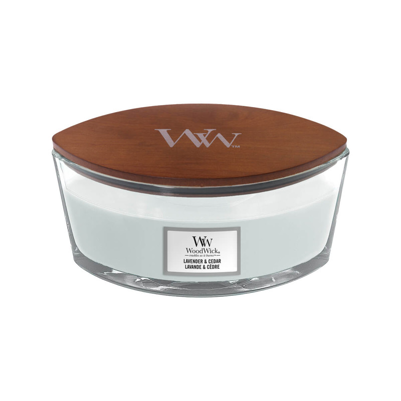 Sveča WoodWick Classic Lavender and Cedar, elipsa