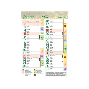 Stenski setveni koledar 2026, mehka vezava, 23 x 33 cm