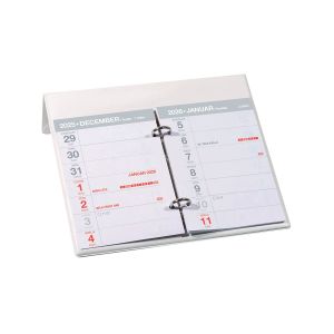 Namizni koledar, 14-dnevni, PVC, bel, 2026