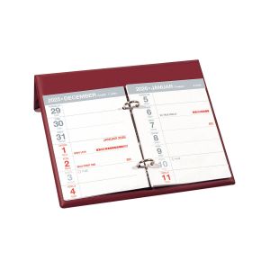Namizni koledar, 14-dnevni, PVC, bordo, 2026
