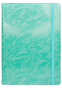 Blok, trde platnice, Lucia 1, črtan, zelen, 14,8X21, 80gsm papir slonokoščene barve, 64 listni, ozno