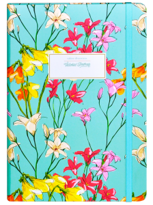 Blok, trde platnice, Tokyo garden, črtan, turkiz, 14X20, 80gsm papir slonokoščene barve, 80 listni,o