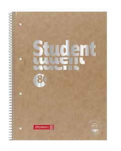 Špiralni zvezek, Brunnen, Natural,  A4, črtan, 80 listni