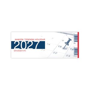 Namizni koledar, pokončni, dvobarvni, 2027, 201229, 29,7 x 15