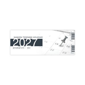 Namizni koledar, pokončni, enobarvni, 2027, 201231,  29,7 x 15