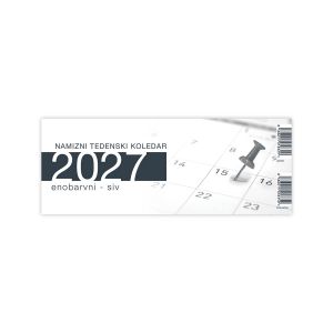 Namizni koledar, ležeči, enobarvni, 2027, 201235,  29,7 x 15