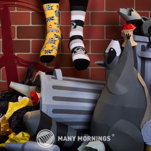 Visoke nogavice Many mornings, RACCOON BANDIT, 39-42