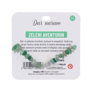 Zapestnica Zodiak, zeleni aventurin