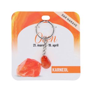 Obesek za ključe Zodiak, karneol