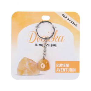 Obesek za ključe Zodiak, rumeni aventurin