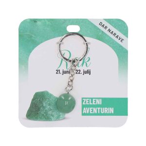 Obesek za ključe Zodiak, zeleni aventurin